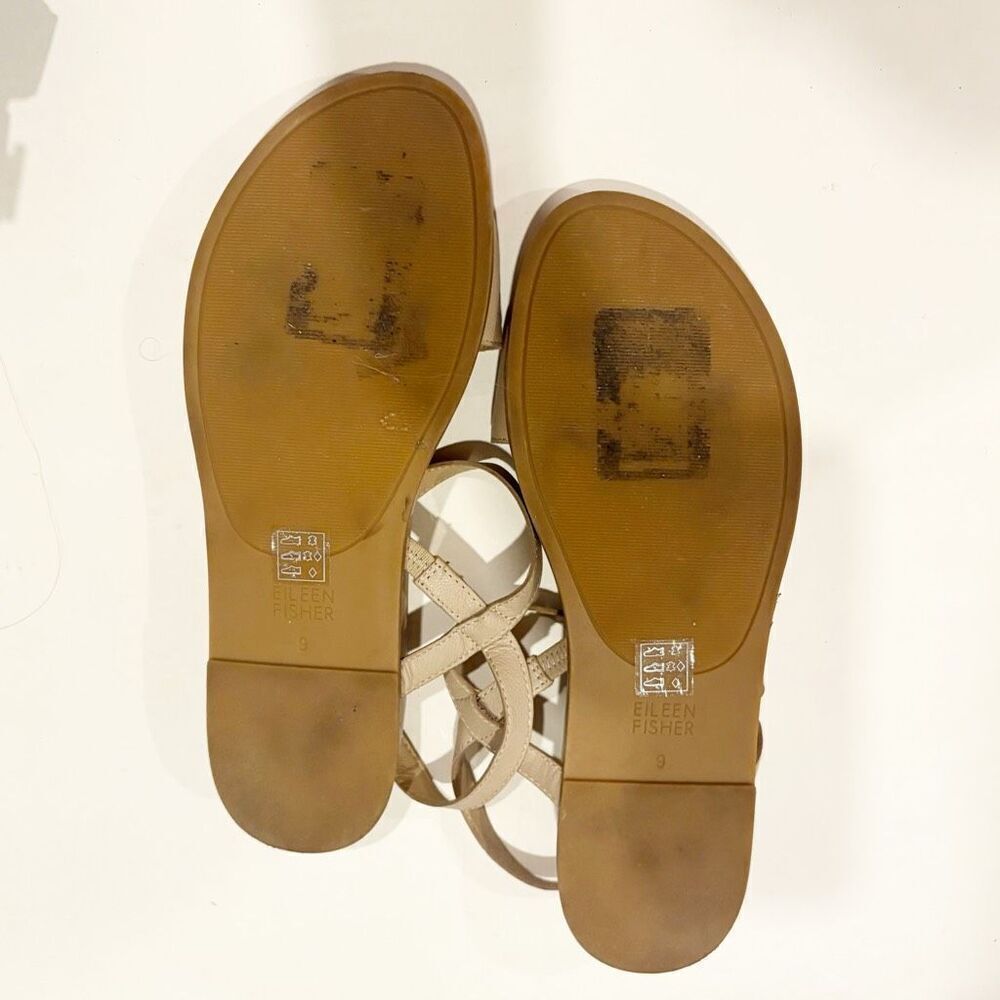 Eileen Fisher Demo Sandals Size 9 Nude Leather $148.00 - Picture 8 of 9